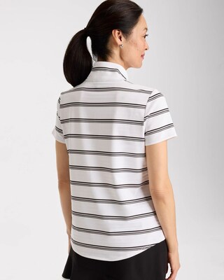 Zenergy® UPF Striped Half-Zip Polo | Chico's
